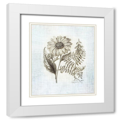 Farmhouse Botanical 3 White Modern Wood Framed Art Print with Double Matting by James, Christopher