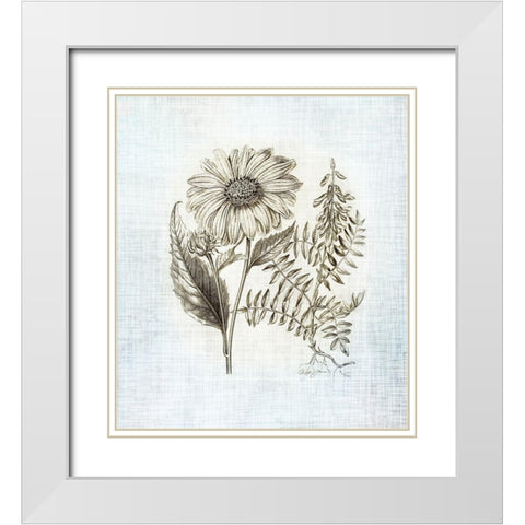 Farmhouse Botanical 3 White Modern Wood Framed Art Print with Double Matting by James, Christopher