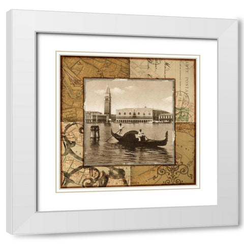 Venice Canal White Modern Wood Framed Art Print with Double Matting by Studio Voltaire