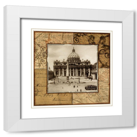 Vatican Dome White Modern Wood Framed Art Print with Double Matting by Studio Voltaire