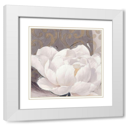 Blissful Bloom 1 White Modern Wood Framed Art Print with Double Matting by Stoyanov