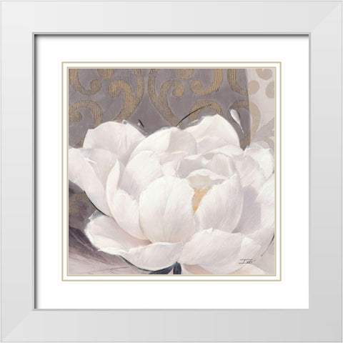 Blissful Bloom 1 White Modern Wood Framed Art Print with Double Matting by Stoyanov