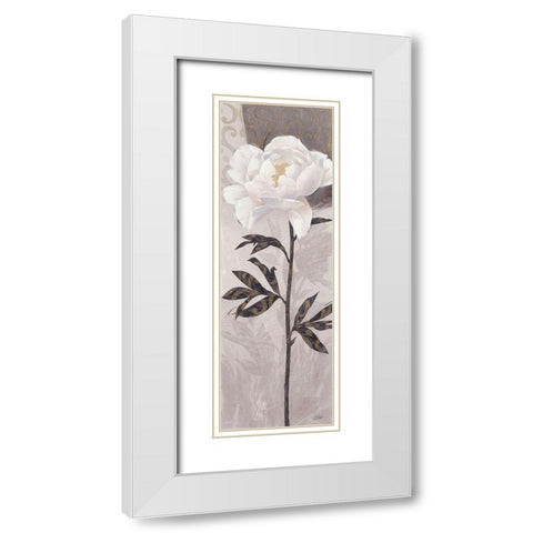 Elegant Bloom2 White Modern Wood Framed Art Print with Double Matting by Stoyanov