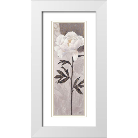 Elegant Bloom2 White Modern Wood Framed Art Print with Double Matting by Stoyanov