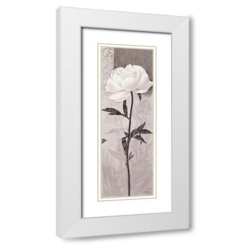 Elegant Bloom 3 White Modern Wood Framed Art Print with Double Matting by Stoyanov