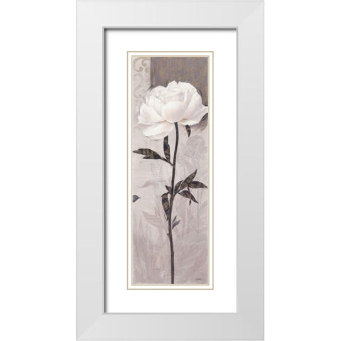 Elegant Bloom 3 White Modern Wood Framed Art Print with Double Matting by Stoyanov