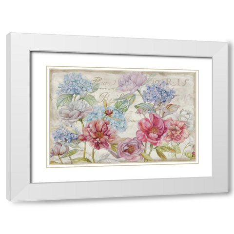 Marche Bouquet White Modern Wood Framed Art Print with Double Matting by Studio Rofino