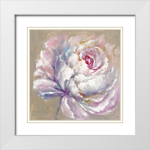 Over-sized Flower White Modern Wood Framed Art Print with Double Matting by Andy