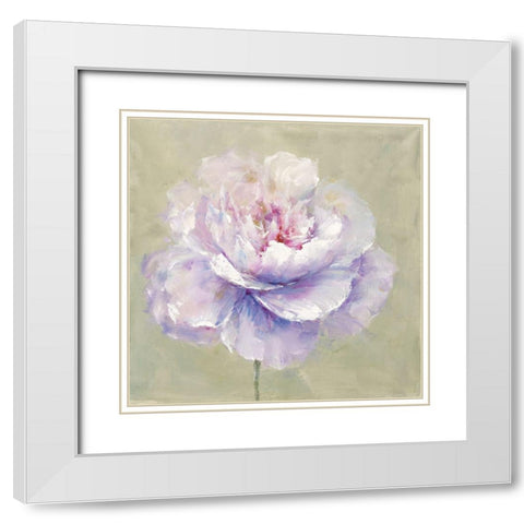 Soft Petals White Modern Wood Framed Art Print with Double Matting by Andy
