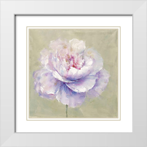 Soft Petals White Modern Wood Framed Art Print with Double Matting by Andy