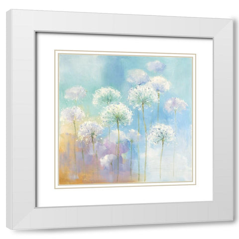 Soft Garden White Modern Wood Framed Art Print with Double Matting by Andy