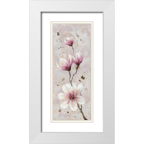 Magnolia Estate 1 White Modern Wood Framed Art Print with Double Matting by Key