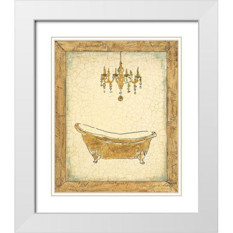 Golden Relaxation White Modern Wood Framed Art Print with Double Matting by Studio