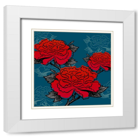 Vintorian Wallpaper White Modern Wood Framed Art Print with Double Matting by Z Studio