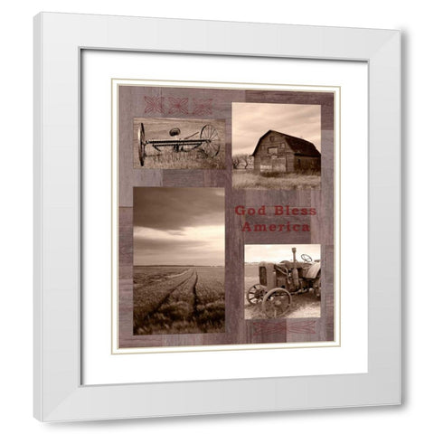 God Bless America White Modern Wood Framed Art Print with Double Matting by Appleman, Sam