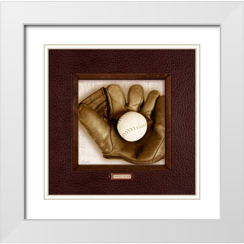 Vintage Baseball White Modern Wood Framed Art Print with Double Matting by Appleman, Sam