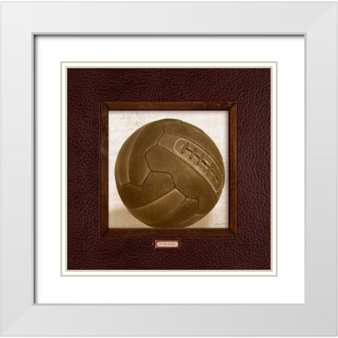 Vintage Soccer White Modern Wood Framed Art Print with Double Matting by Appleman, Sam