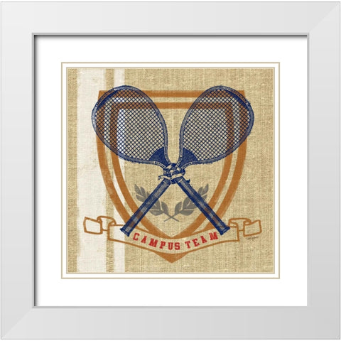Campus Tennis Team White Modern Wood Framed Art Print with Double Matting by Appleman, Sam