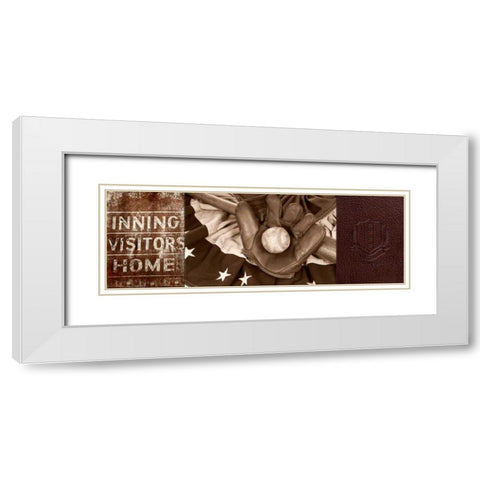 All American Game White Modern Wood Framed Art Print with Double Matting by Appleman, Sam