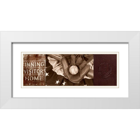 All American Game White Modern Wood Framed Art Print with Double Matting by Appleman, Sam
