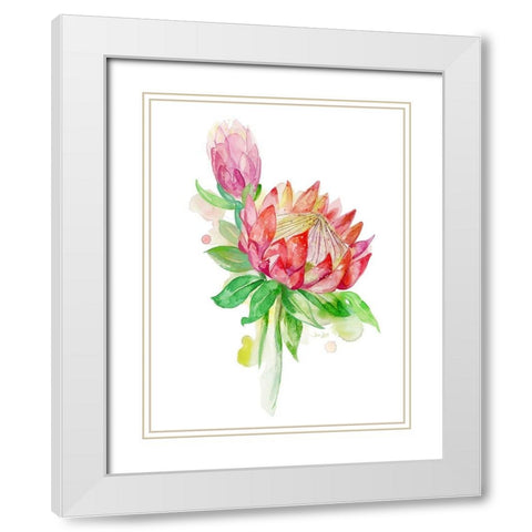 Tropical Blooming White Modern Wood Framed Art Print with Double Matting by Jing, Jin
