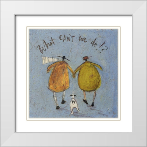 What Cant We Do!? White Modern Wood Framed Art Print with Double Matting by Toft, Sam