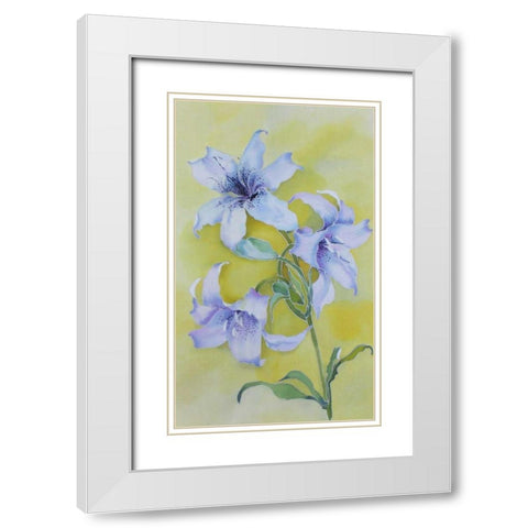 Floral  White Modern Wood Framed Art Print with Double Matting by Mayskaya, Alisa