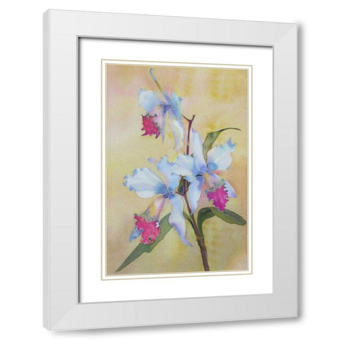 Floral White Modern Wood Framed Art Print with Double Matting by Mayskaya, Alisa
