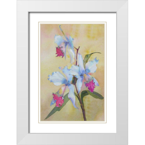 Floral White Modern Wood Framed Art Print with Double Matting by Mayskaya, Alisa