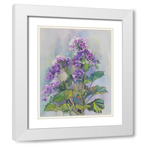 Purple Floriade II White Modern Wood Framed Art Print with Double Matting by Mayskaya, Alisa