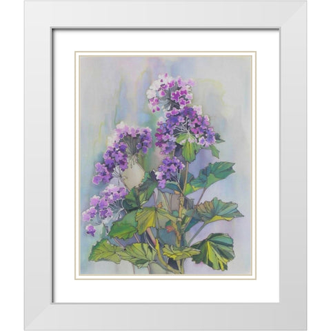 Purple Floriade II White Modern Wood Framed Art Print with Double Matting by Mayskaya, Alisa