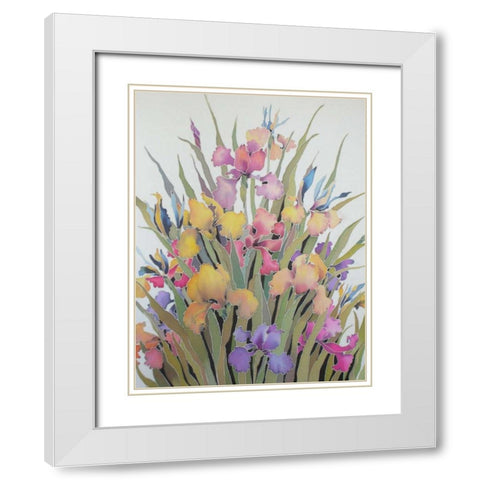 Floral Classico White Modern Wood Framed Art Print with Double Matting by Mayskaya, Alisa