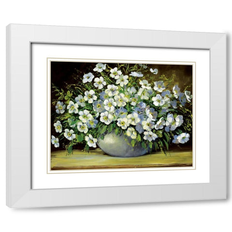 Bouquet of wild flowers White Modern Wood Framed Art Print with Double Matting by Paleta, Anna