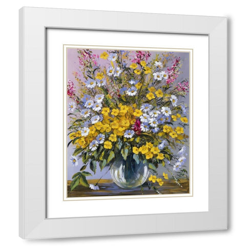 Mixed bouquet White Modern Wood Framed Art Print with Double Matting by Paleta, Anna