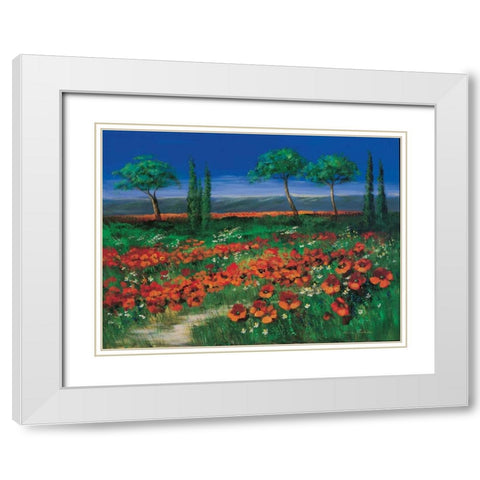 Field of primroses White Modern Wood Framed Art Print with Double Matting by Paleta, Anna