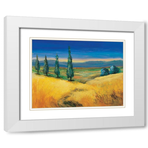 Corn field White Modern Wood Framed Art Print with Double Matting by Paleta, Anna