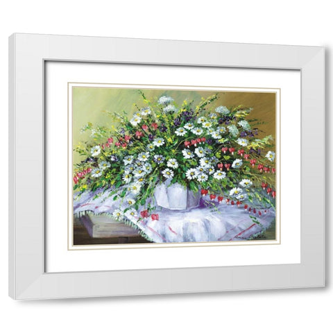 Colourful table I White Modern Wood Framed Art Print with Double Matting by Paleta, Anna
