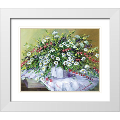 Colourful table I White Modern Wood Framed Art Print with Double Matting by Paleta, Anna