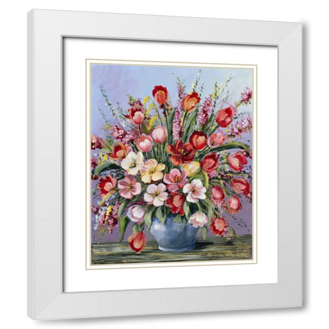 Red Classi bouqet White Modern Wood Framed Art Print with Double Matting by Paleta, Anna