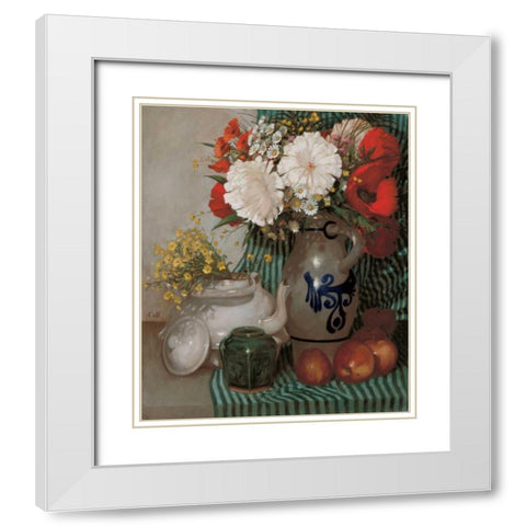 Stillife  White Modern Wood Framed Art Print with Double Matting by van Rooijen, Carel