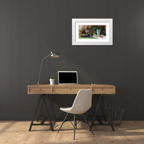 Breakfast grapes White Modern Wood Framed Art Print with Double Matting by Withaar, Rian