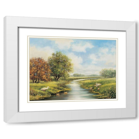 A natural harmony White Modern Wood Framed Art Print with Double Matting by de Jong, Johan