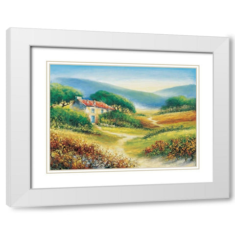 A path of purpose White Modern Wood Framed Art Print with Double Matting by de Jong, Johan