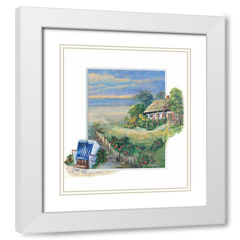 Path to the beach White Modern Wood Framed Art Print with Double Matting by Schottler, Katharina