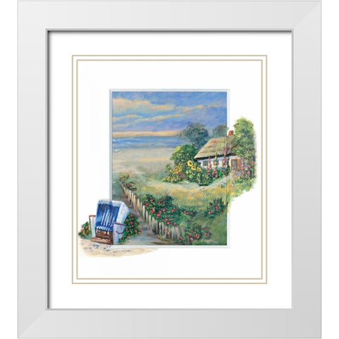 Path to the beach White Modern Wood Framed Art Print with Double Matting by Schottler, Katharina
