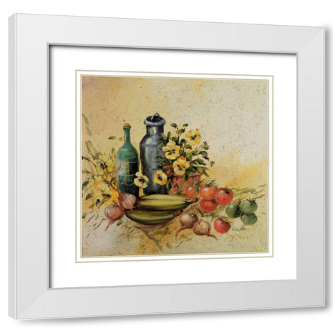 Mediterranean comp. I White Modern Wood Framed Art Print with Double Matting by Schottler, Katharina