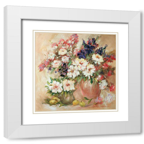 Bouqette classico II White Modern Wood Framed Art Print with Double Matting by Schottler, Katharina