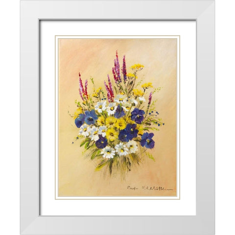 Roadside bouquet II White Modern Wood Framed Art Print with Double Matting by Schottler, Katharina