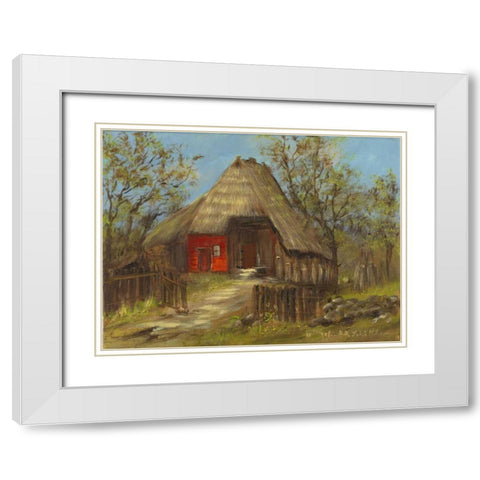 Old farmershouse II White Modern Wood Framed Art Print with Double Matting by Schottler, Katharina