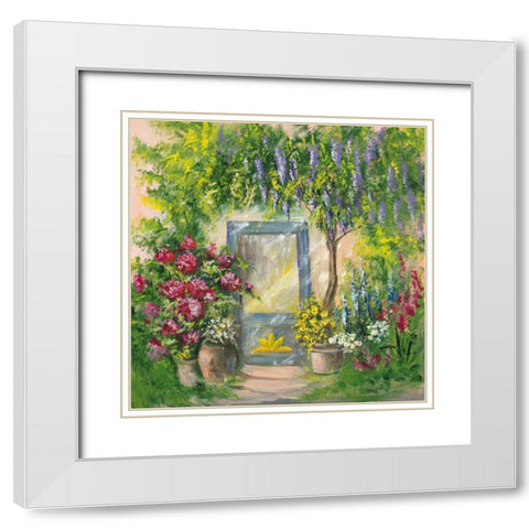 Entrada I White Modern Wood Framed Art Print with Double Matting by Schottler, Katharina
